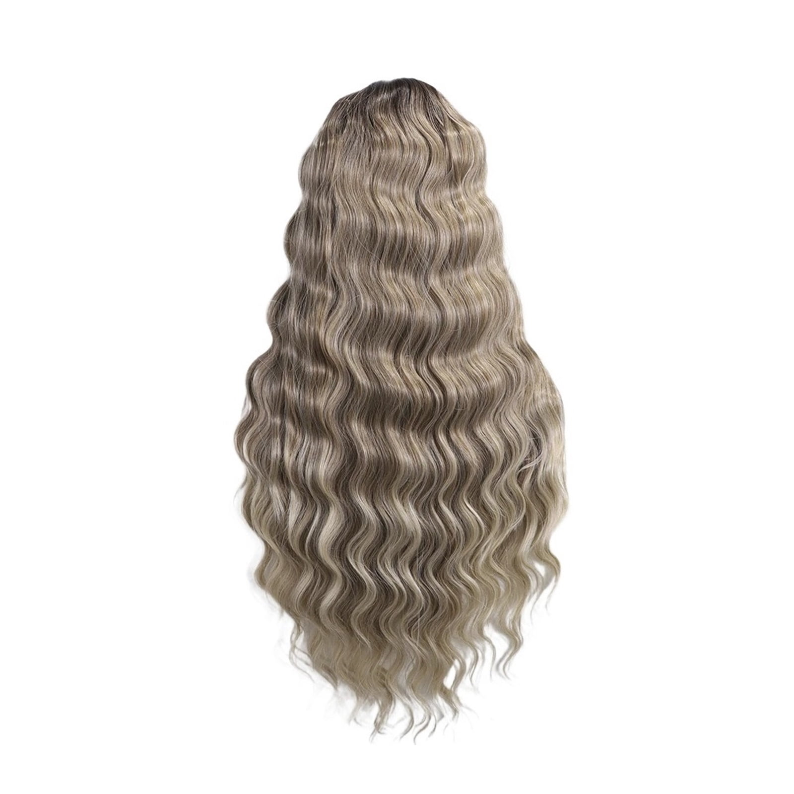 28 Inch Body Wavy Lace Part Wig Brown Synthetic Wig for Women