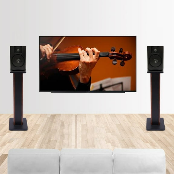 28" Inch Bookshelf Speaker Stands Load Capacity 33.07lbs Material MDF, PVC for Home, Bistro, Library, Exhibitions