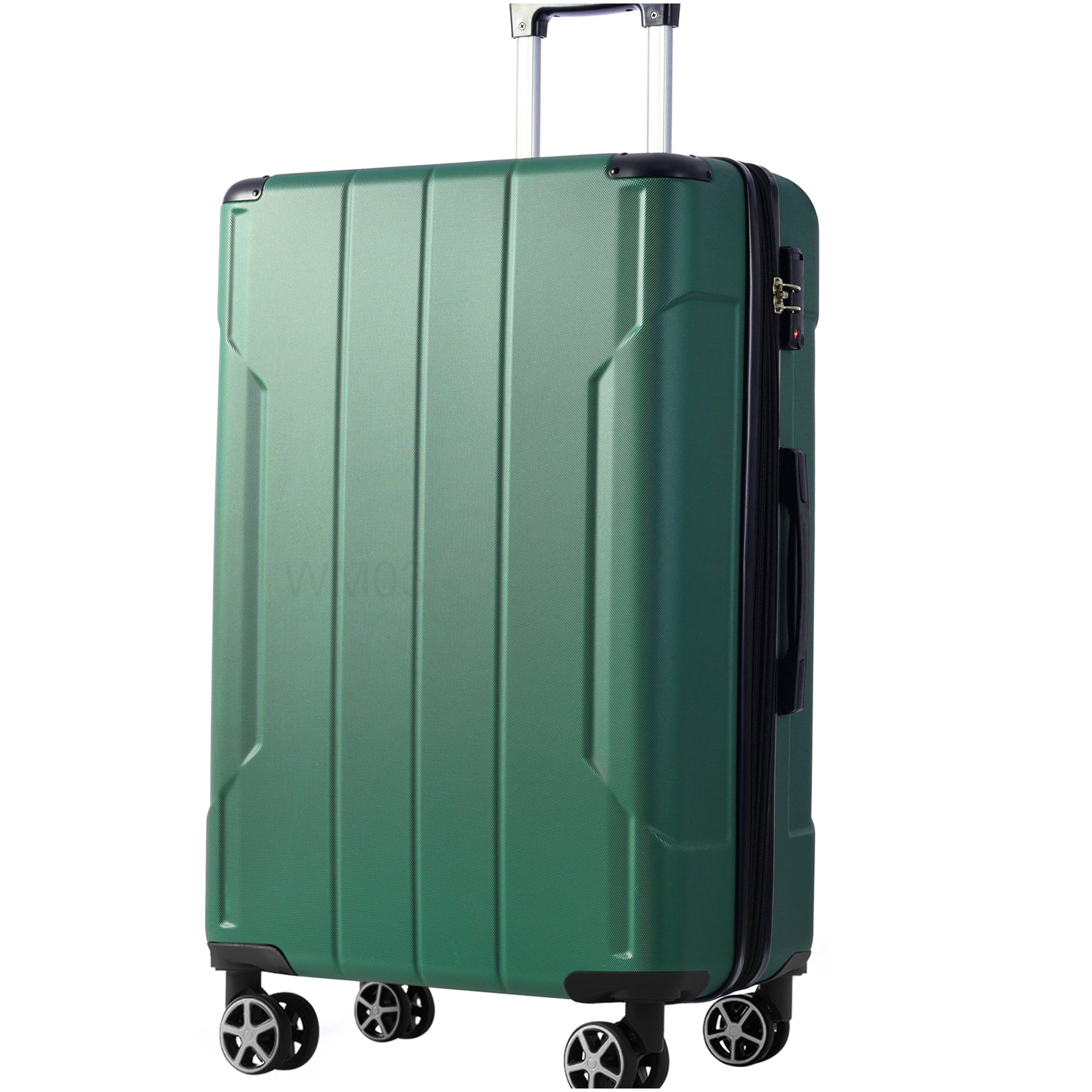 28 Inch Expandable Checked Luggage, Lightweight ABS Hardshell Suitcase with TSA Lock, Double Wheels - Green