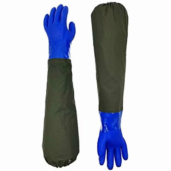 28-Inch Extra-Long PVC Coated Rubber Gloves Chemical Resistant Waterproof