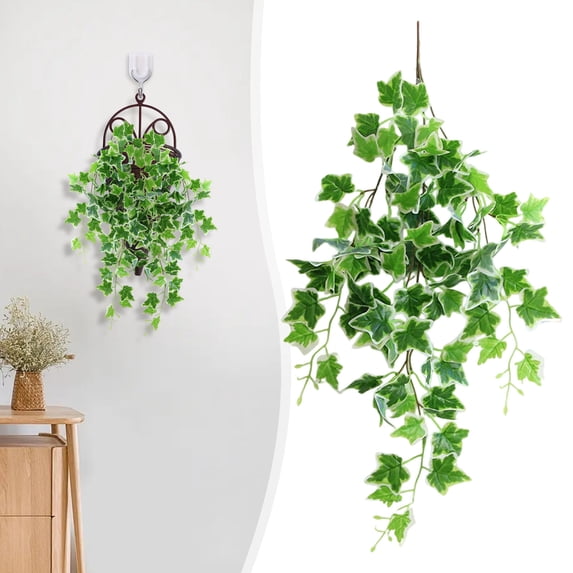 28 Inch Green Plant Hanging Ornament G – Miyuadkai Artificial Hanging Vines Trailing & Red Maple Leaves, Greenery for Wall, Home & Balcony Decor (Multiple Styles)