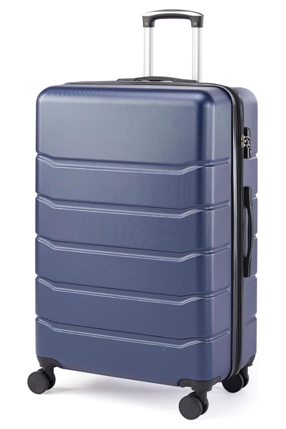28 Inch Hardside Carry On Luggage, Suitcase with Double Spinner Wheels & TSA Lock, Hard Shell, Expandable Rolling Lightweight, Blue