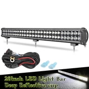 28"Inch LED Work Light Bar Dual-Row Spot Flood Pods Offroad Driving Fog Lamp 27"