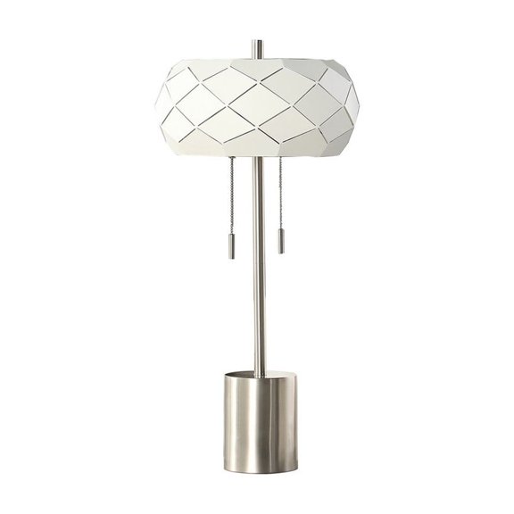 28-Inch Legeme Mid Century Danish 2-Light Steel Pull Chain Table Lamps