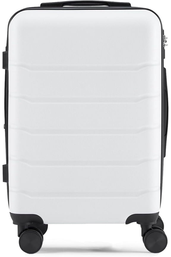 28 Inch Luggage Suitcase with TSA Lock, Lightweight Hardside Rolling Suitcase with Spinner Wheels, Expandable Lightweight Luggage, White