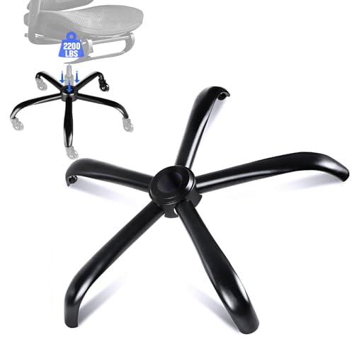 28 Inch Office Chair Base Replacement, 2500 lbs Capacity, Heavy-Duty Metal Base for Swivel Gaming Chair, Universal Caster Hole, Matte Black$$Office