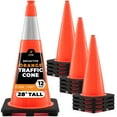 thumbnail image 1 of 28 Inch Orange Traffic Cones with 6" Collar, 12-Pack - Multipurpose PVC Plastic Safety Cone For Parking, Soccer, Caution, Kids and Construction - By Xpose Safety, 1 of 7