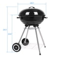 thumbnail image 1 of Portable Charcoal Grill Black 18 inch with Wheels Porcelain Enameled Lid & Ash Catcher for Outdoor BBQ Camping Picnics Tailgating, 1 of 17