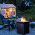 thumbnail image 1 of 28 Inch Propane Fire Pit Table, 50,000 BTU Steel Propane Firepit with Lid & Pulse Ignition System, Outdoor Gas Fire Pit Table with Lava Rock & Imitation Rattan Weave Texture for Backyard Patio Garden, 1 of 7