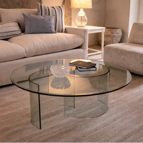 28" Inch Round 1/2" Thick Clear Glass Table Top with Ogee Edge, Tempered Glass, Replacement Glass Table Top for Dining Tables, End Tables, and Outdoor Patio Table Tops