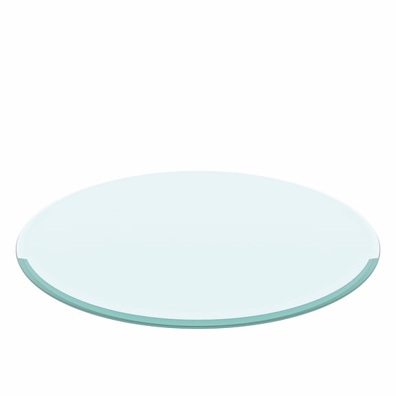 28 Inch Round Tempered Glass Table Top, 2/5" Thick Clear Transparent Glass Sheet with Beveled Polished Edge, Replacement Glass Top for Coffee Table, Dining Table & Patio Table