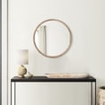 thumbnail image 1 of 28 Inch Round Wall Mount Accent Mirror, Natural Fir Wood with Subtle Grains- Saltoro Sherpi, 1 of 6