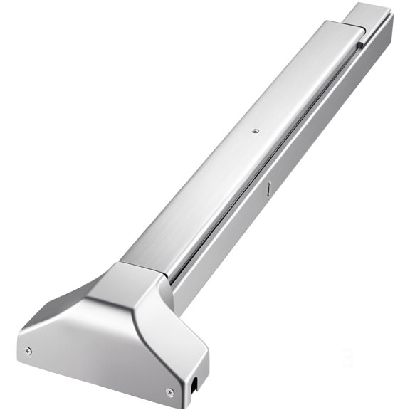 28 Inch Silver Push Bar Panic Exit Device with Vertical Top Rod for 28 to 41 Inch Exit Doors