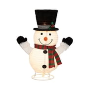 28 Inch Tall - Light-Up Pop-Up Holiday Snowman - Clear Lights - Pre-Lit Holiday Christmas Lawn Yard Lighted Decoration Display