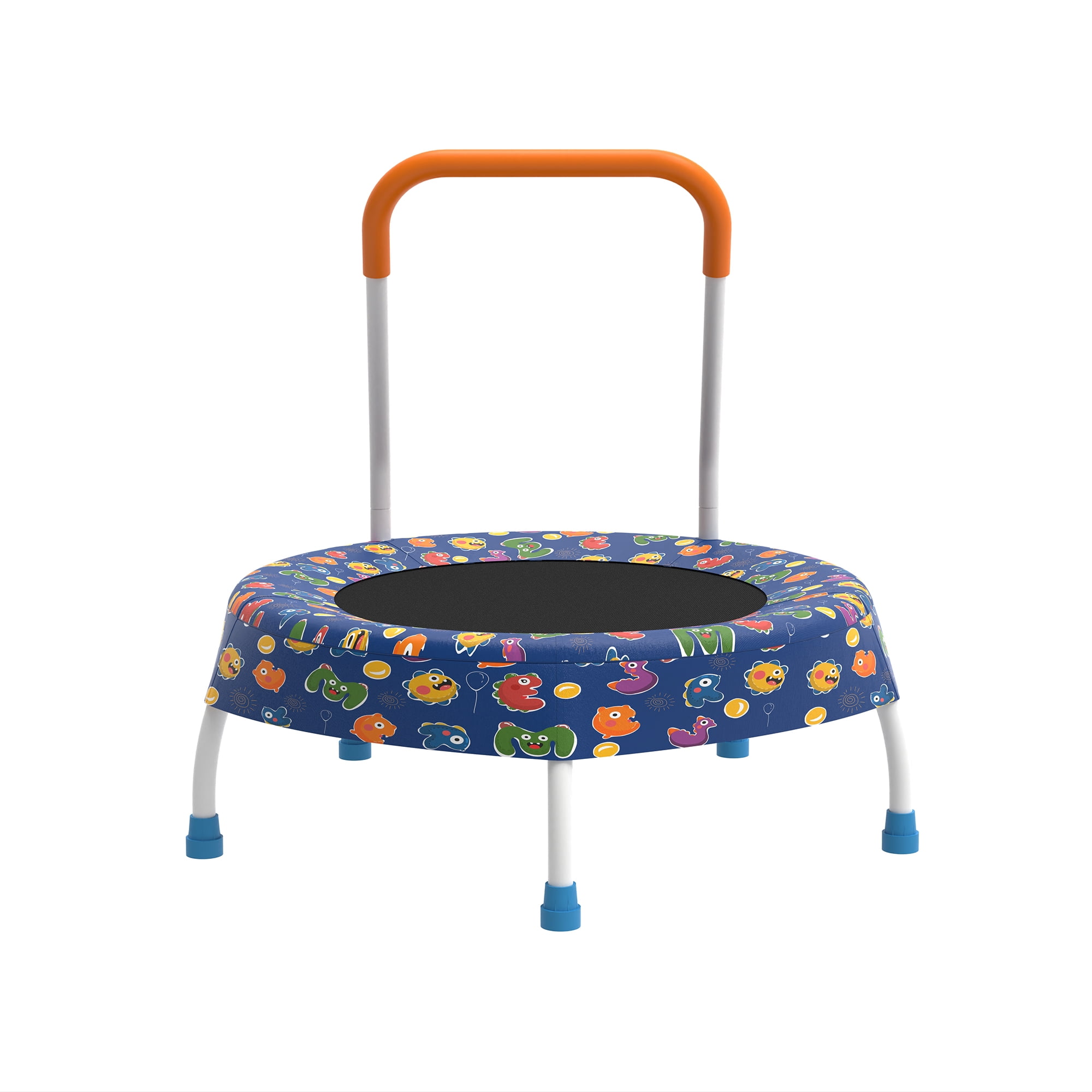 28 Inch Toddler Trampoline with Handle, Springfree Bungee Cord Trampoline, No-Gap Safe Jumping Mat, Max 55 LBS, Indoor Outdoor Gift for Kids