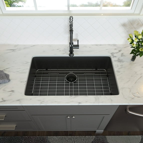 28 Inch Undermount Sink- 28"X18"X10" Gunmetal Black Undermount Kitchen Sink 16 Gauge 10 Inch Deep Single Bowl Kitchen Sink Basin,Gunmetal Black Stainless Steel Kitchen Sinks