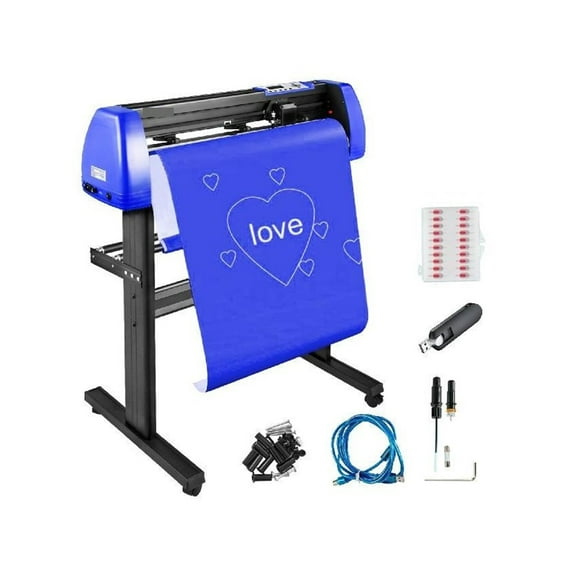28 Inch Vinyl Plotter Sign Cutting Machine Software Signmaster Windows Compatible System 20 Blades LCD Black For Crafts