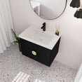 thumbnail image 1 of 28" Bathroom Vanity Cabinet with Ceramic Sink Wall Mounted Bathroom Cabinet for Small Bathroom, Black, 1 of 10