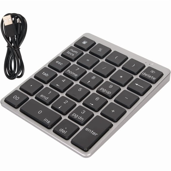 28 Keys Numeric Keypad, Dual Modes Portable Keyboard, Waterproof Key Wired Slim Silent Keyboard, for Laptop, Computer