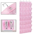 thumbnail image 1 of 28 Large Mesh Pockets Kids Shoe Organizer Hanging Baby Over The Door Shoe Rack For Closet Shoe Holder Hanger for Toddler Girl, Pink, 1 of 6