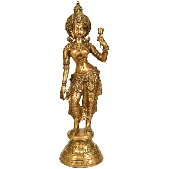 28" Large Size Goddess Lakshmi in Brass | Indian Handcrafted Idol