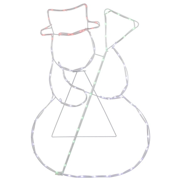 28" Lighted Standing Snowman Silhouette Outdoor Christmas Decor