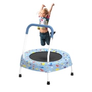 28 Mini Trampoline for Kids with Handle, Toddler Trampoline, Exercise Rebounder with Foam Handle, Indoor Trampoline, Kids Mini Trampoline, Small Rebounder Trampoline for Indoor and Outdoor Use
