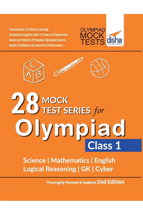 28 Mock Test Series for Olympiads Class 1 Science, Mathematics, English, Logical Reasoning, GK & Cyber 2nd Edition, (Paperback)