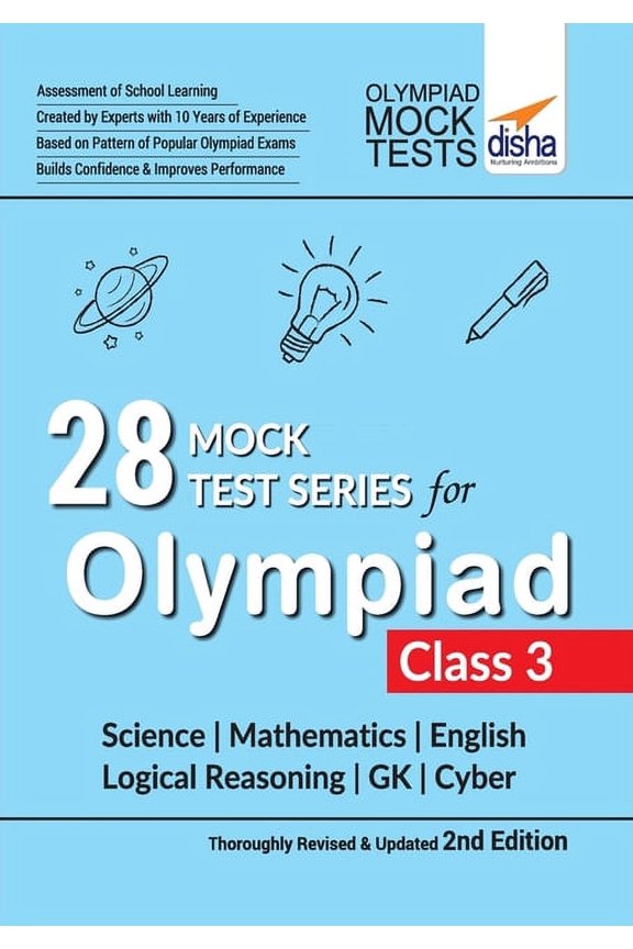28 Mock Test Series for Olympiads Class 3 Science, Mathematics, English, Logical Reasoning, GK & Cyber 2nd Edition, (Paperback)