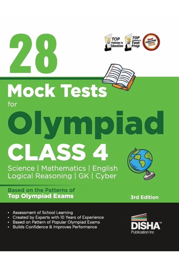 28 Mock Test Series for Olympiads Class 4 Science, Mathematics, English, Logical Reasoning, GK & Cyber 2nd Edition, (Paperback)