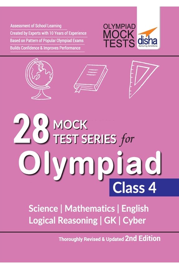 28 Mock Test Series for Olympiads Class 4 Science, Mathematics, English, Logical Reasoning, GK & Cyber 2nd Edition, (Paperback)