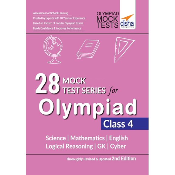 28 Mock Test Series for Olympiads Class 4 Science, Mathematics, English, Logical Reasoning, GK & Cyber 2nd Edition, (Paperback)