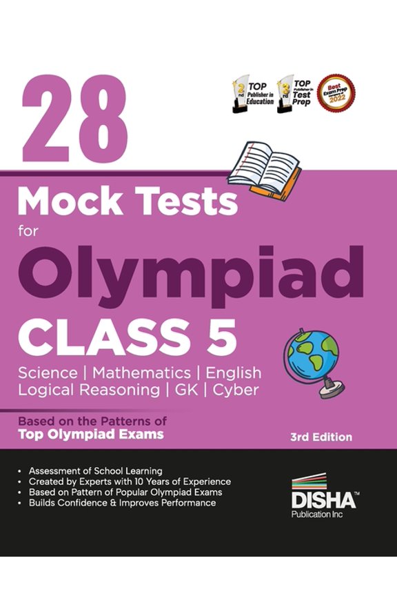 28 Mock Test Series for Olympiads Class 5 Science, Mathematics, English, Logical Reasoning, GK & Cyber 2nd Edition, (Paperback)