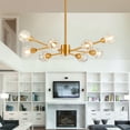 thumbnail image 1 of 28" Modern Crystal Chandeliers, 9 Lights Golden Chandelier for Living Room Bedroom, Dining Room Chandelier Over Table, Kitchen Light Fixtures (Bulbs Not Included), 1 of 10