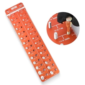 28 Nut & Bolt Thread Checker, Bolt Nut Identifier Gauge Tool, 14 Metric & 14 Standard Sizes, with Inch and Centimeter Ruler, Aluminum, Orange