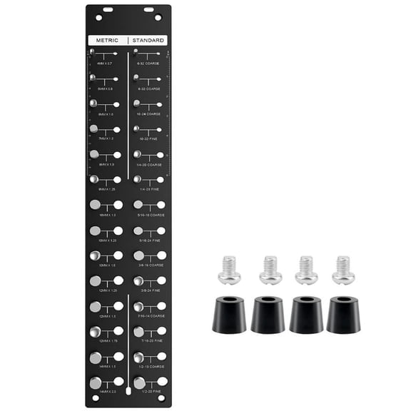 28 Nut and Bolt ThreadChecker with 14 Metric Standard Sizes, Size Thread Gauge Food Pads,Black