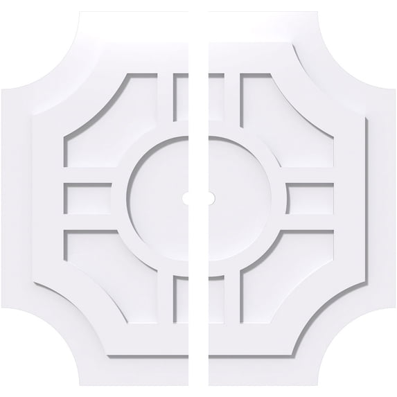 28"OD x 1"ID x 9 1/4"C x 1"P Haus Architectural Grade PVC Contemporary Ceiling Medallion, Two Piece