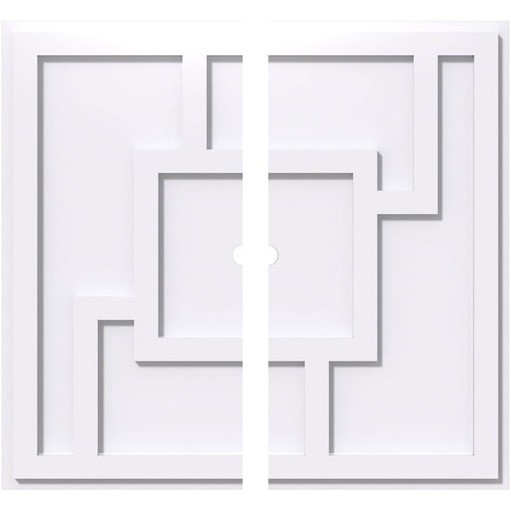 28"OD x 1"ID x 9 3/4"C x 1"P Knox Architectural Grade PVC Contemporary Ceiling Medallion, Two Piece