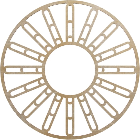 28"OD x 10 1/8"ID x 1/4"T Hale Wood Fretwork Pierced Ceiling Medallion, Birch