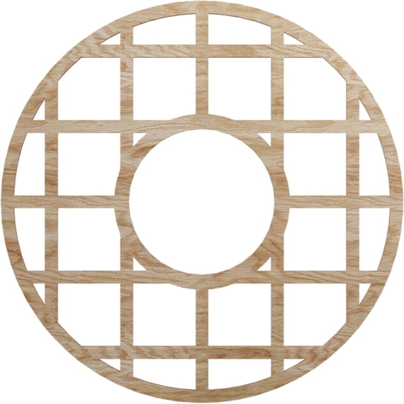 28"OD x 10 1/8"ID x 3/8"T O'Neal Wood Fretwork Pierced Ceiling Medallion, Red Oak