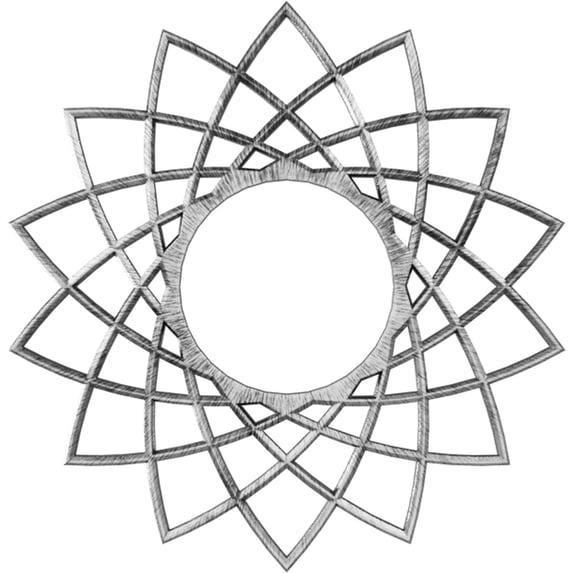 28"OD x 10 3/4"ID x 3/4"P Eleanor Architectural Grade PVC Pierced Ceiling Medallion, Antiqued Silver