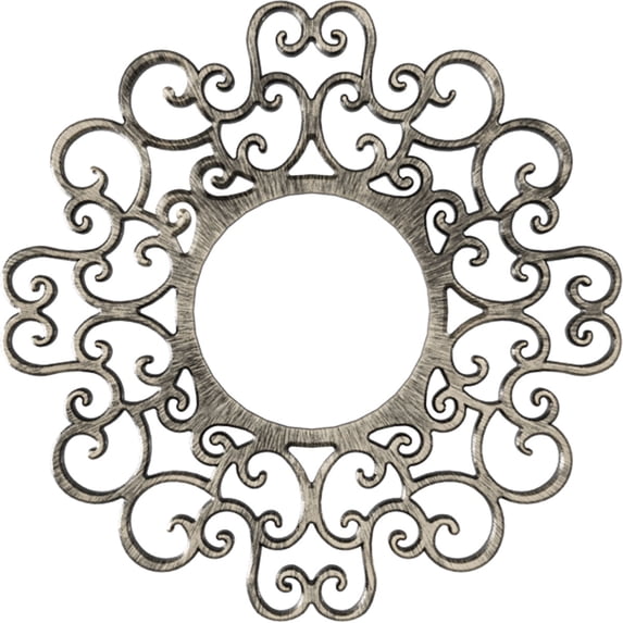 28"OD x 10 3/4"ID x 3/4"P Reims Architectural Grade PVC Pierced Ceiling Medallion, Antiqued Warm Silver