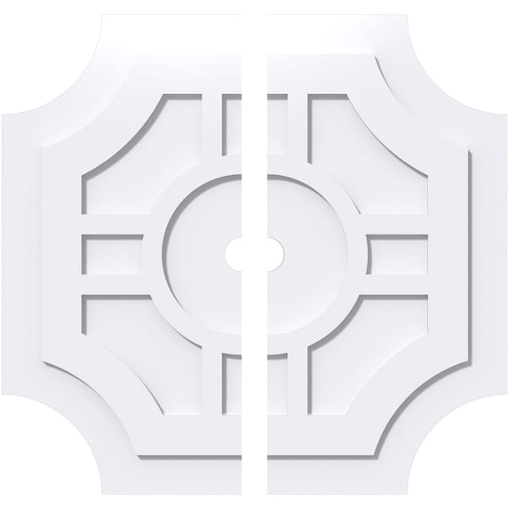 28"OD x 2"ID x 9 1/4"C x 1"P Haus Architectural Grade PVC Contemporary Ceiling Medallion, Two Piece