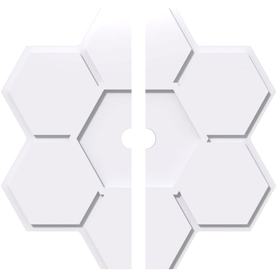 28"OD x 2"ID x 9 3/4"C x 1"P Daisy Architectural Grade PVC Contemporary Ceiling Medallion, Two Piece