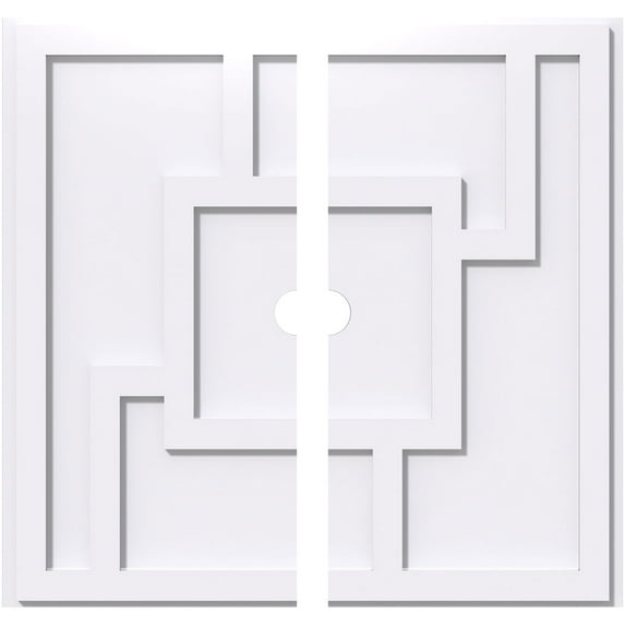 28"OD x 2"ID x 9 3/4"C x 1"P Knox Architectural Grade PVC Contemporary Ceiling Medallion, Two Piece