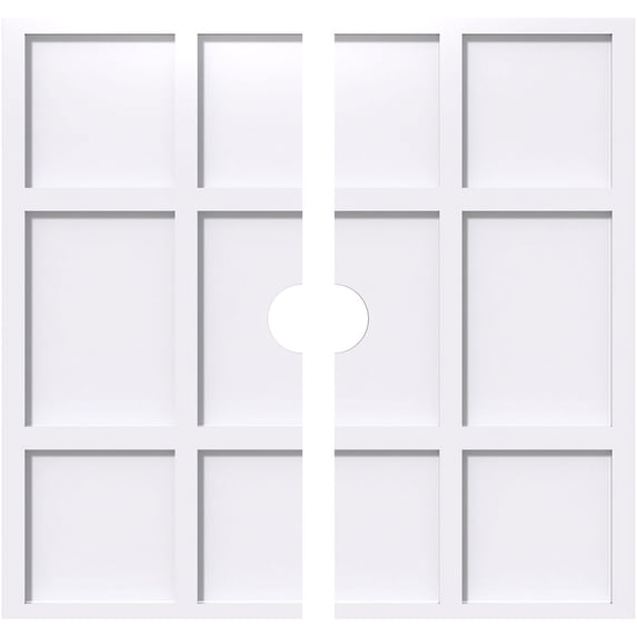 28"OD x 3"ID x 9 3/4"C x 1"P Rubik Architectural Grade PVC Contemporary Ceiling Medallion, Two Piece