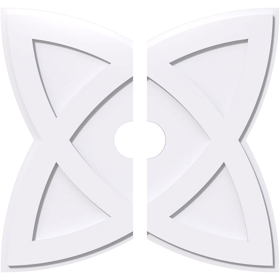 28"OD x 4"ID x 10 1/2"C x 1"P Cosmo Architectural Grade PVC Contemporary Ceiling Medallion, Two Piece