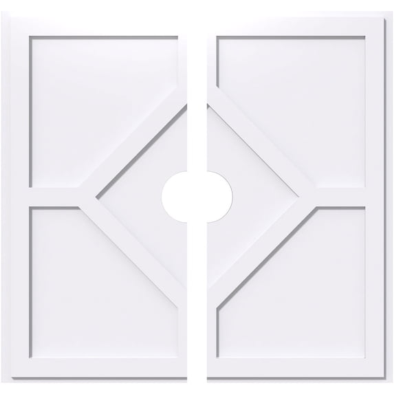 28"OD x 4"ID x 9 3/4"C x 1"P Embry Architectural Grade PVC Contemporary Ceiling Medallion, Two Piece