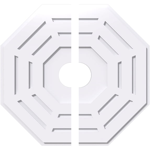 28"OD x 5"ID x 11"C x 1"P Westin Architectural Grade PVC Contemporary Ceiling Medallion, Two Piece