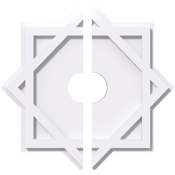 28"OD x 5"ID x 15 1/2"C x 1"P Axel Architectural Grade PVC Contemporary Ceiling Medallion, Two Piece